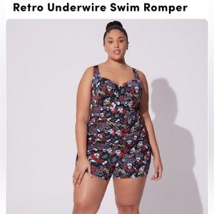 Torrid underwire swim romper 2 D/DD